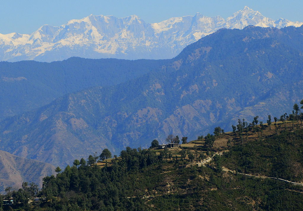 (A) Himalayan Mountain Range View, Uttarakhand India November 2013